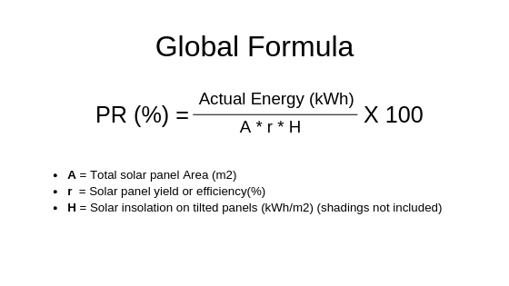solar panel formula